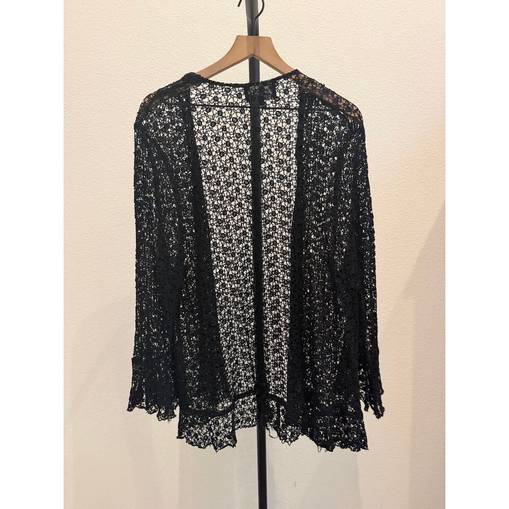 Jenny Helene black knit open front cardigan sz XL vintage - Picture 4 of 4